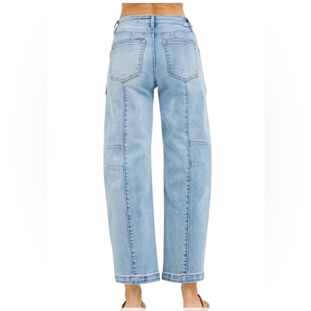 🛍️ 254. Risen Women’s Light Denim Slouchy Ankle Pocketed Boyfriend Jeans NWT - Picture 2 of 2